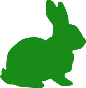 Green Silhouette Bunny PNG Image