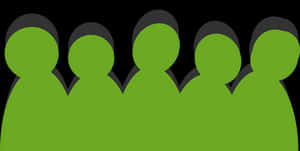 Green Silhouette Group Graphic PNG image with transparent background