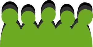 Green Silhouette Group Graphic PNG Image