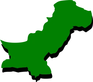 Green Silhouette Map Pakistan PNG Image