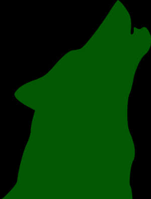 Green Silhouette Wolf Howling PNG image with transparent background