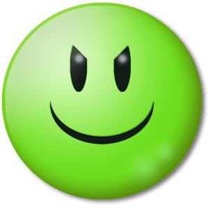 Emoticon, Evil, Smile, Bad, Happy, Crazy, Foolish - Love Emoji Warna Hijau, HD Png Download PNG with transparent background