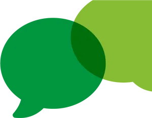 Green Speech Bubble Overlap PNG Image