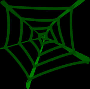 Green Spider Web Graphic PNG image with transparent background