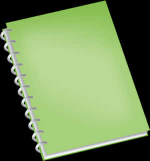 Green Spiral Notebook Graphic PNG image with transparent background