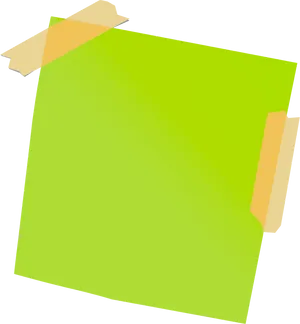 Green Sticky Notewith Tape PNG Image