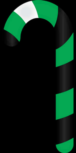 Green Striped Candy Cane PNG image with transparent background