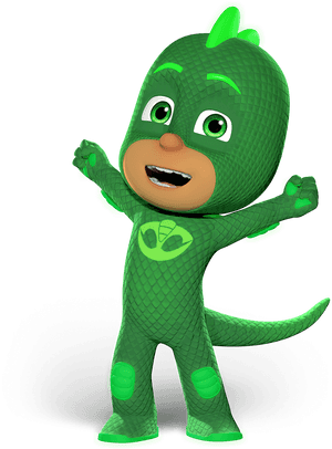 Green Superhero Character Animation PNG