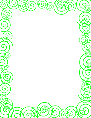 Green Swirl Decorative Border PNG Image