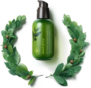 Green Tea Serum Product Presentation PNG Image