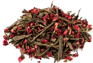 Green Teawith Red Berries PNG Image