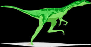 Green Theropod Dinosaur Illustration PNG with transparent background