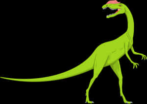 Green Theropod Dinosaur Illustration PNG image with transparent background