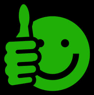 Green Thumbs Up Smiley Face PNG image with transparent background