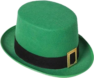 Green Top Hatwith Gold Buckle PNG Image