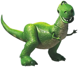 Green Toy Dinosaur Character PNG Image