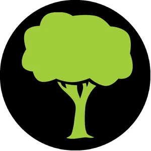 Green Tree Icon Dark Background PNG Image