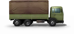 Green Truck Side View PNG Image