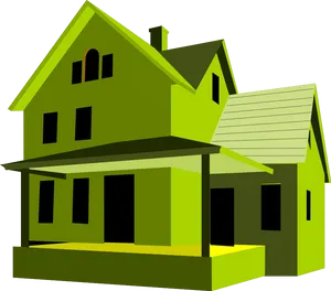 Green_ Vector_ House_ Illustration PNG Image