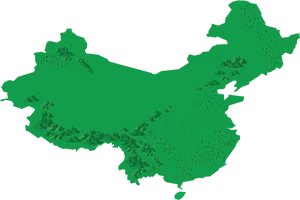 Green Vector Mapof China PNG Image