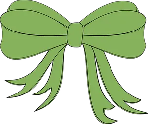 Green Vector Ribbon Bow PNG Image
