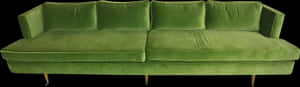 Green Velvet Sofa Elegant Design PNG image with transparent background