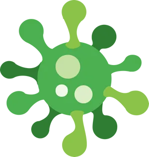 Green Virus Illustration.png PNG Image