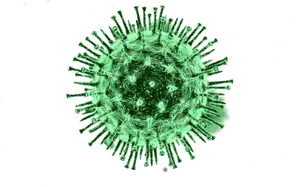 Green Virus Particle Illustration PNG Image