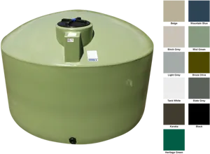 Green Water Tankwith Color Swatches PNG Image