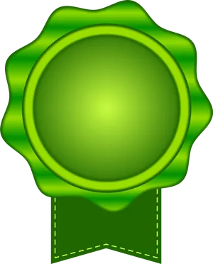 Green Wax Seal Blank Ribbon PNG Image