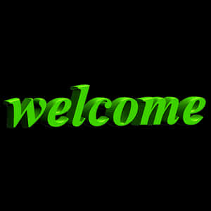 Green Welcome Text Graphic PNG image with transparent background
