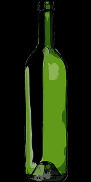 Green Wine Bottle Silhouette PNG image with transparent background