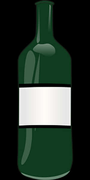 Green Wine Bottle Vector Illustration PNG image with transparent background