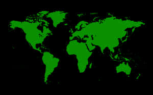 Green World Mapon Black Background PNG image with transparent background