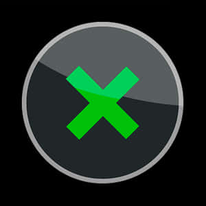 Green Xon Black Button PNG with transparent background