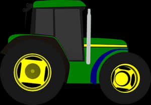 Green Yellow Modern Tractor Illustration PNG image with transparent background