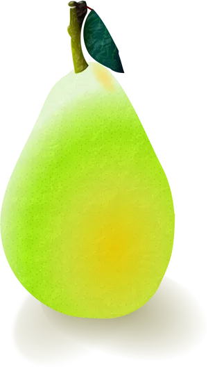 Green Yellow Pear Illustration PNG Image