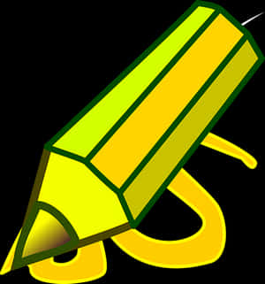 Green Yellow Pencil Drawing Illustration PNG with transparent background