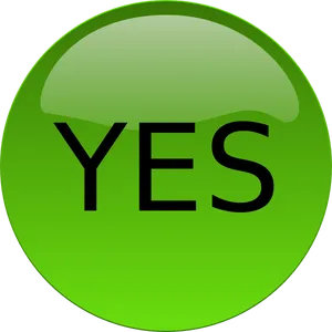 Green Yes Button Graphic PNG Image