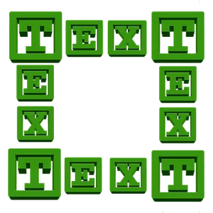 Green3 D Text Blocks PNG Image