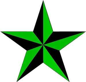 Greenand Black Star Graphic PNG Image