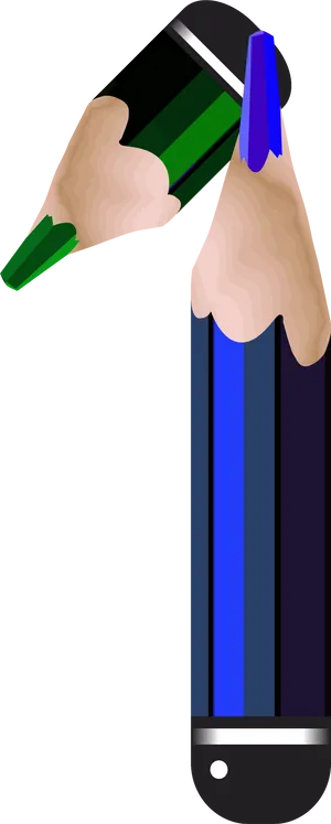 Greenand Blue Pencils Clipart PNG Image