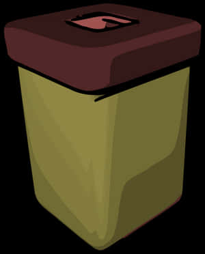 Greenand Brown Trash Can Illustration.jpg PNG with transparent background