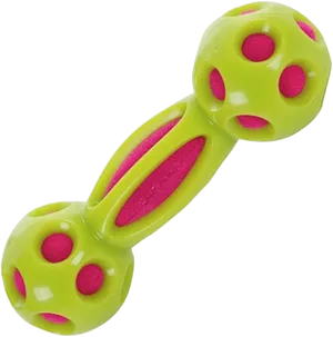 Greenand Pink Dog Toy Dumbbell PNG Image