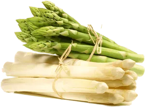 Greenand White Asparagus Bunches PNG Image