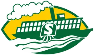 Greenand Yellow Ferry Football Logo PNG Image