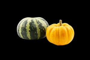 Greenand Yellow Pumpkinson Black Background.jpg PNG image with transparent background