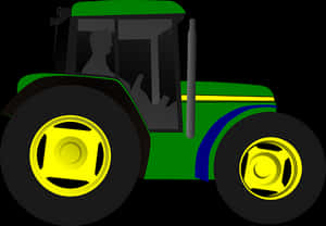 Greenand Yellow Tractor Illustration PNG image with transparent background