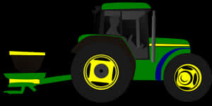 Greenand Yellow Tractor Illustration PNG image with transparent background