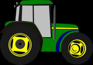 Greenand Yellow Tractor Illustration PNG image with transparent background